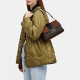 CJ633-Grace Shoulder Bag In Colorblock Signature Canvas-IM/Brown/Redwood Multi