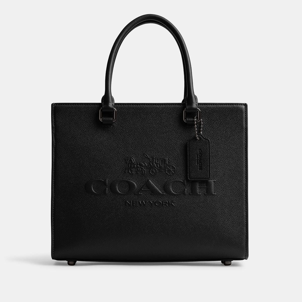 CJ845-Tote With Signature Canvas Interior-Black