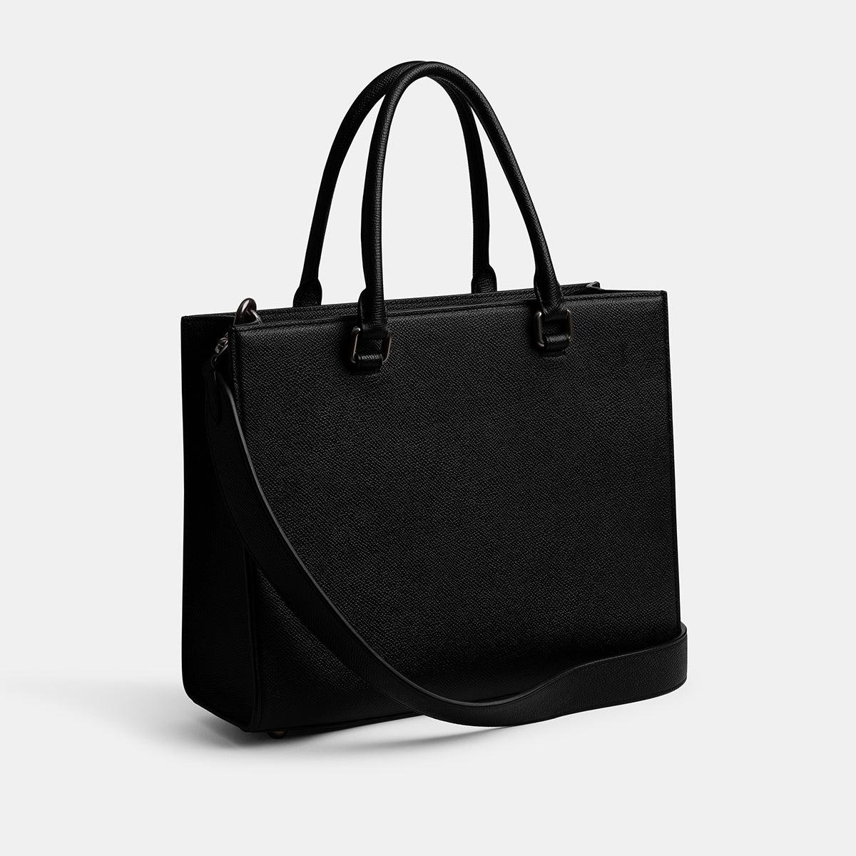 CJ845-Tote With Signature Canvas Interior-Black