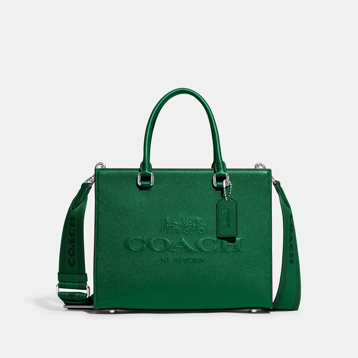 CJ845-Tote With Signature Canvas Interior-Green