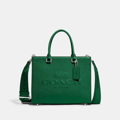 CJ845-Tote With Signature Canvas Interior-Green