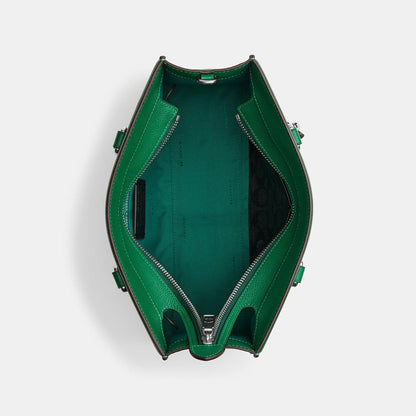 CJ845-Tote With Signature Canvas Interior-Green