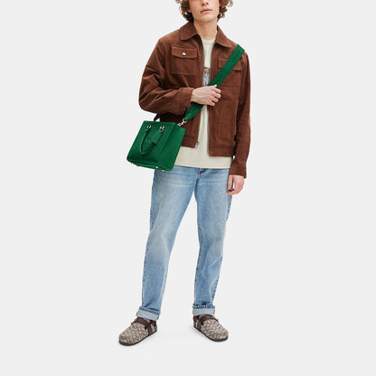 CJ845-Tote With Signature Canvas Interior-Green