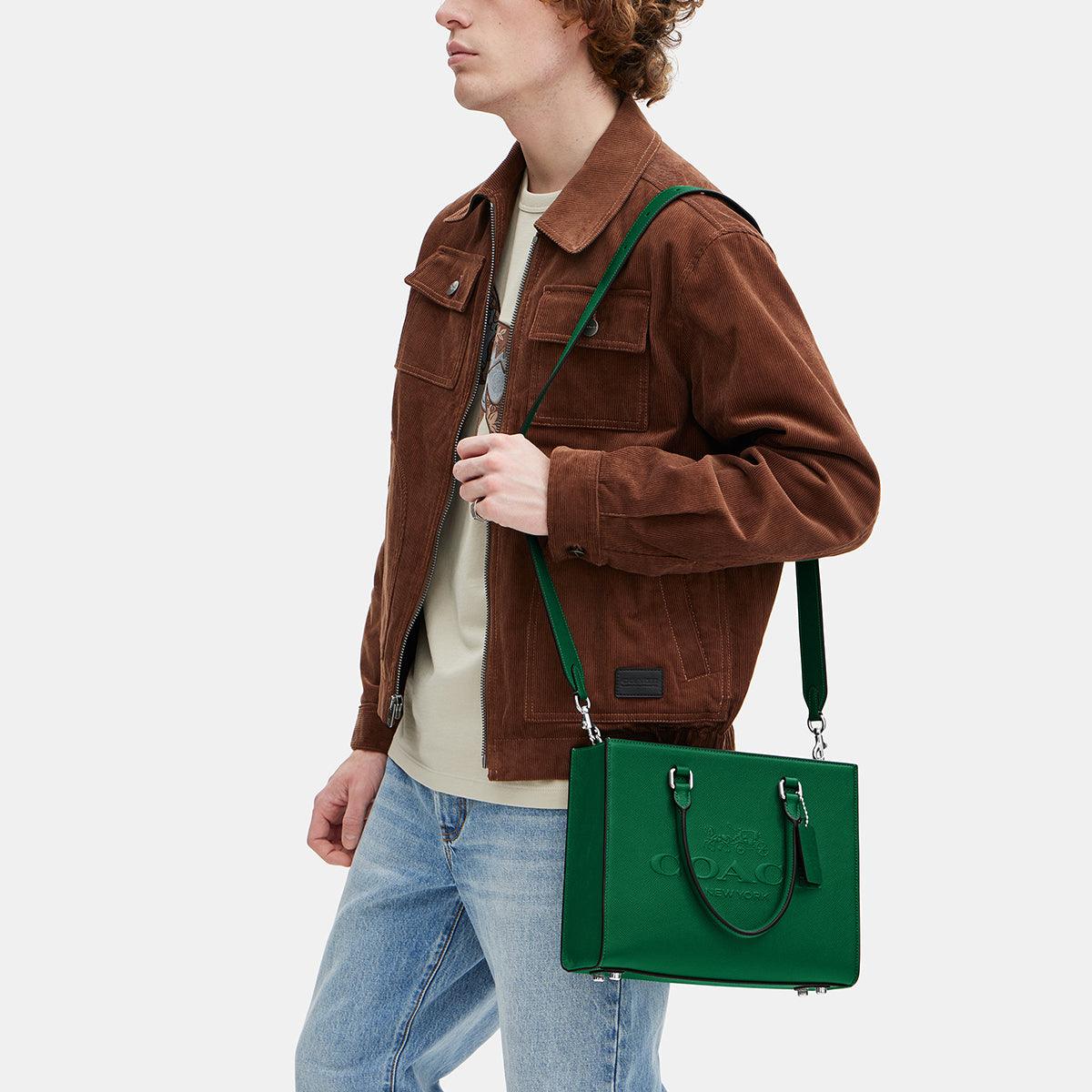 CJ845-Tote With Signature Canvas Interior-Green