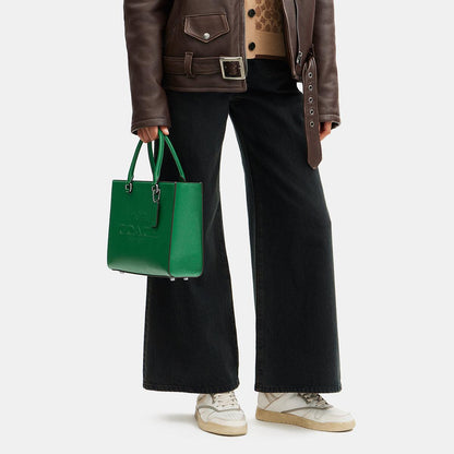 CJ845-Tote With Signature Canvas Interior-Green