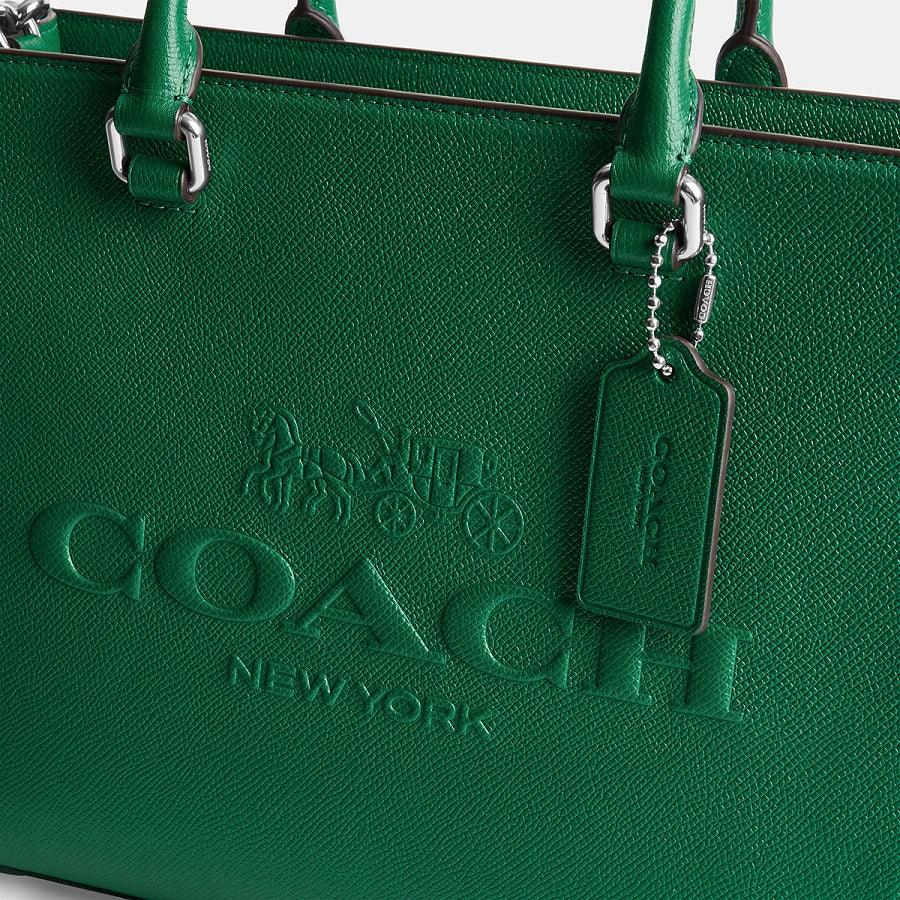 CJ845-Tote With Signature Canvas Interior-Green
