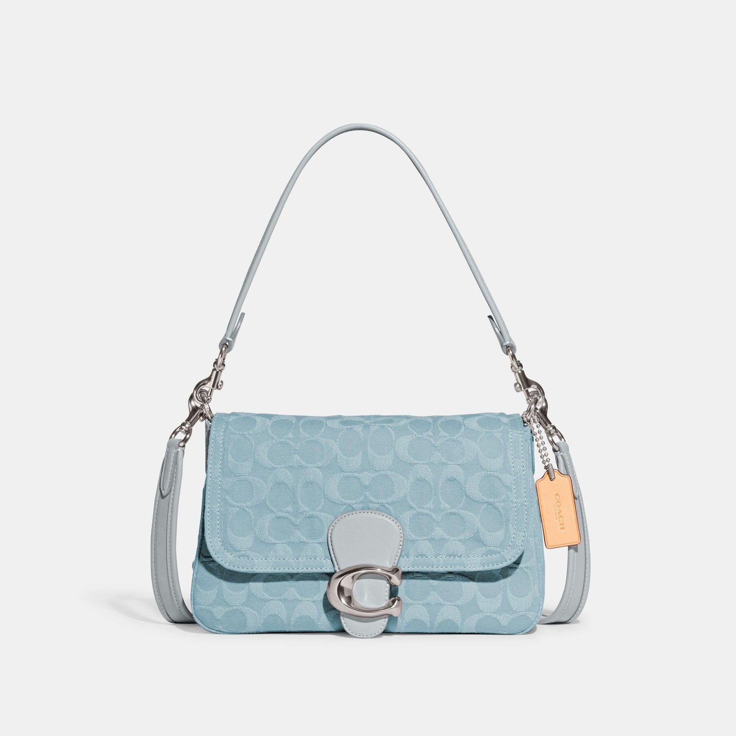 Soft Tabby Shoulder Bag In Signature Denim-CJ854-Lh/Pale Blue
