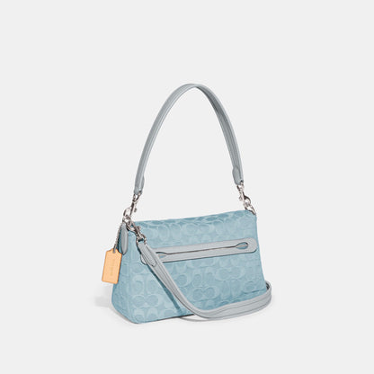 Soft Tabby Shoulder Bag In Signature Denim-CJ854-Lh/Pale Blue
