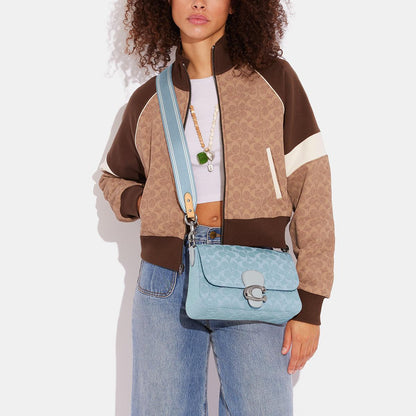 Soft Tabby Shoulder Bag In Signature Denim-CJ854-Lh/Pale Blue