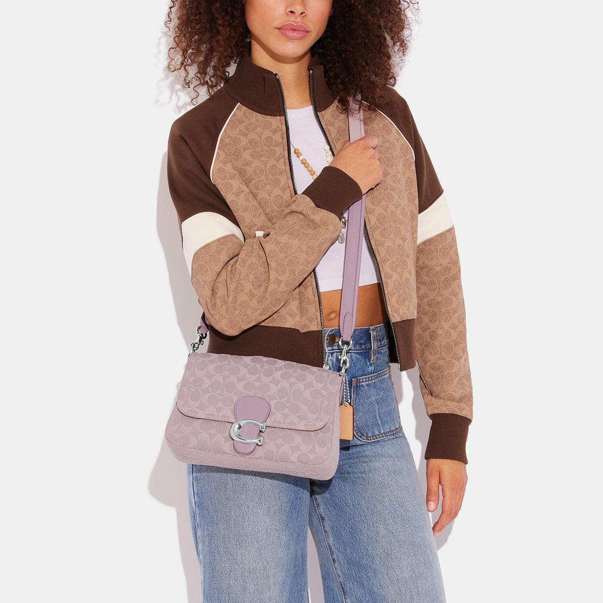 Soft Tabby Shoulder Bag In Signature Denim-CJ854-Lh/Pale Purple