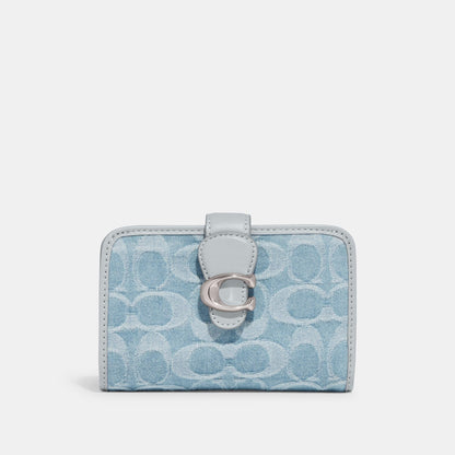 Tabby Medium Wallet In Signature Denim-CJ937-Lh/Pale Blue