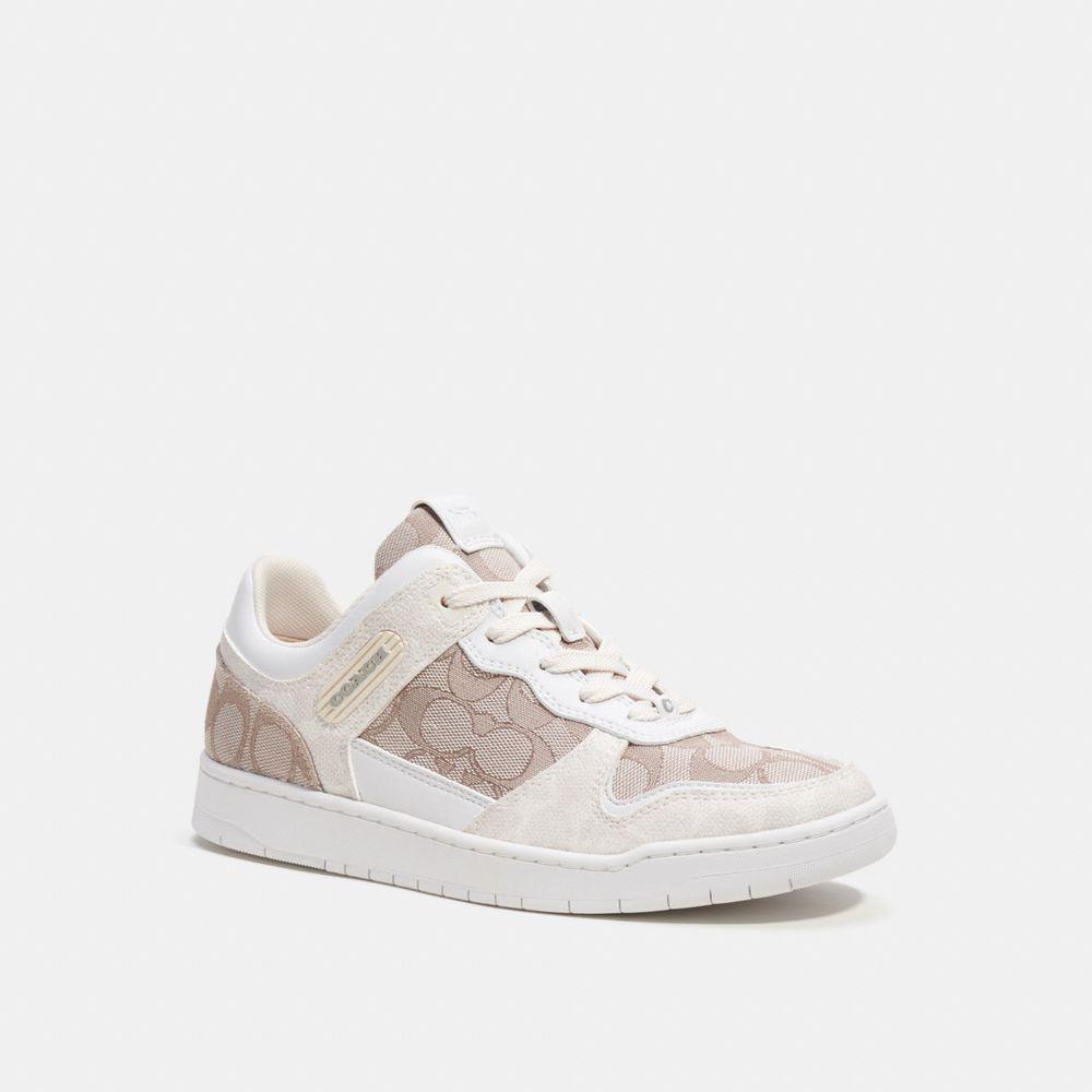 CK571-C201 Low Top Sneaker In Signature Jacquard-Chalk/Stone