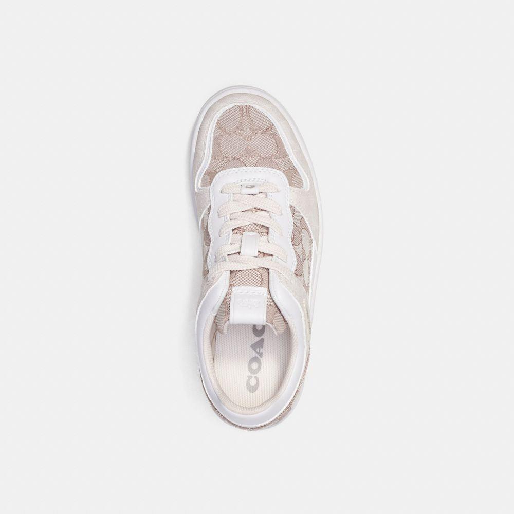 CK571-C201 Low Top Sneaker In Signature Jacquard-Chalk/Stone