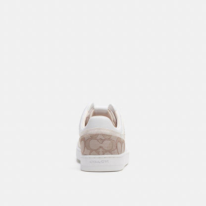 CK571-C201 Low Top Sneaker In Signature Jacquard-Chalk/Stone