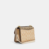 CL429-Morgan Square Crossbody In Blocked Signature Canvas-IM/Light Khaki Multi