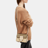 CL429-Morgan Square Crossbody In Blocked Signature Canvas-IM/Light Khaki Multi