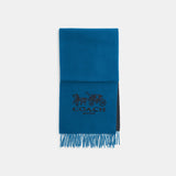 CM061-
Horse And Carriage Bicolor Cashmere Muffler-Midnight Navy/Denim