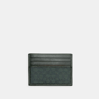 CM381-Card Case In Micro Signature Jacquard-Amazon Green