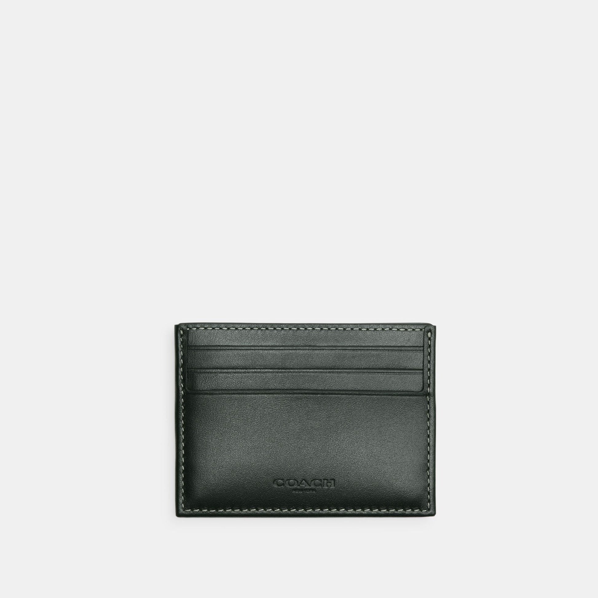 CM381-Card Case In Micro Signature Jacquard-Amazon Green