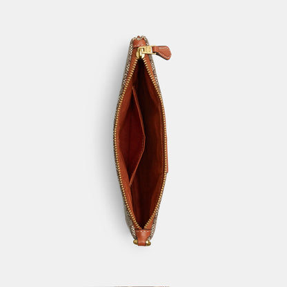 CM512-Small Wristlet In Micro Signature Jacquard-B4/Cocoa Burnished Amb