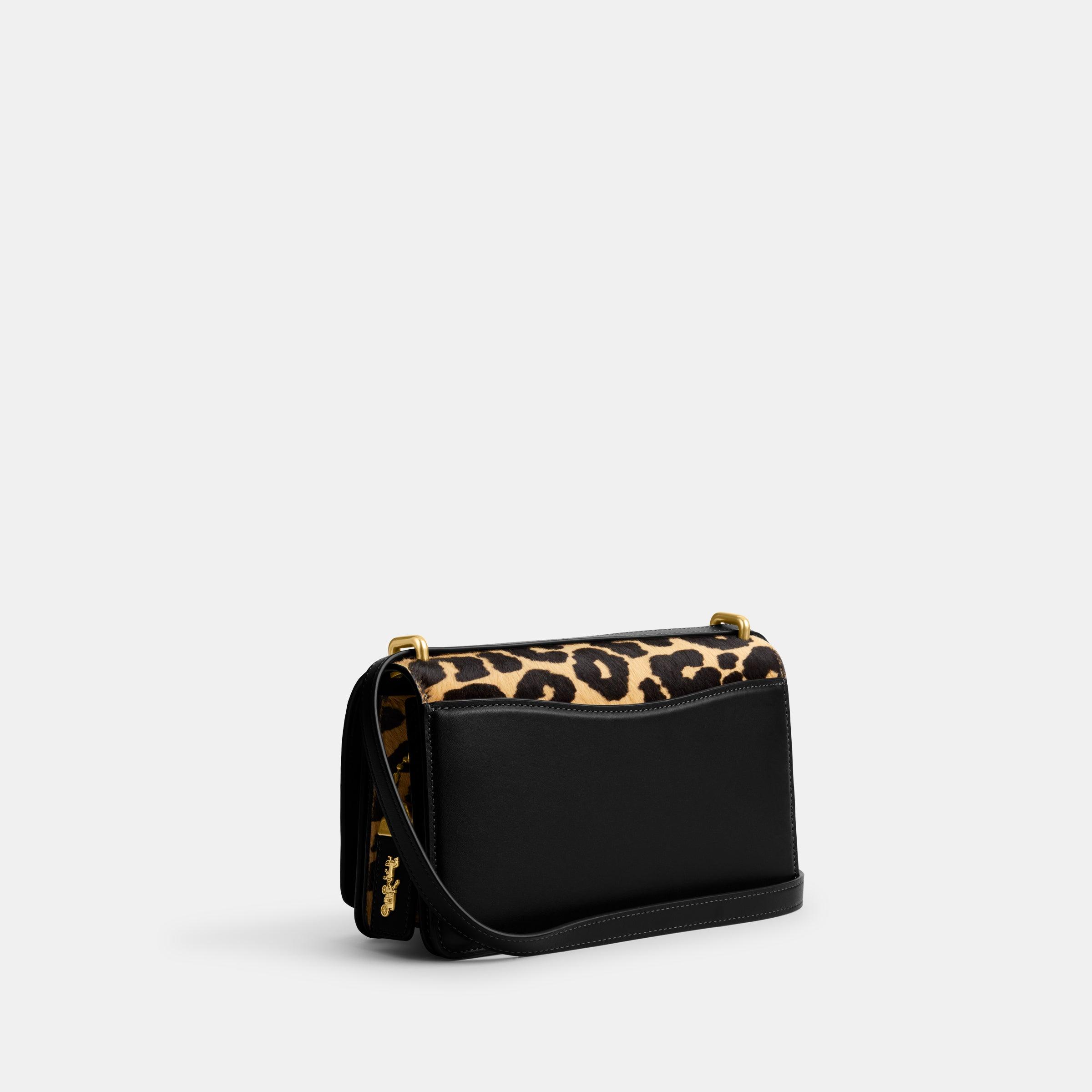 Coach black deals leopard purse