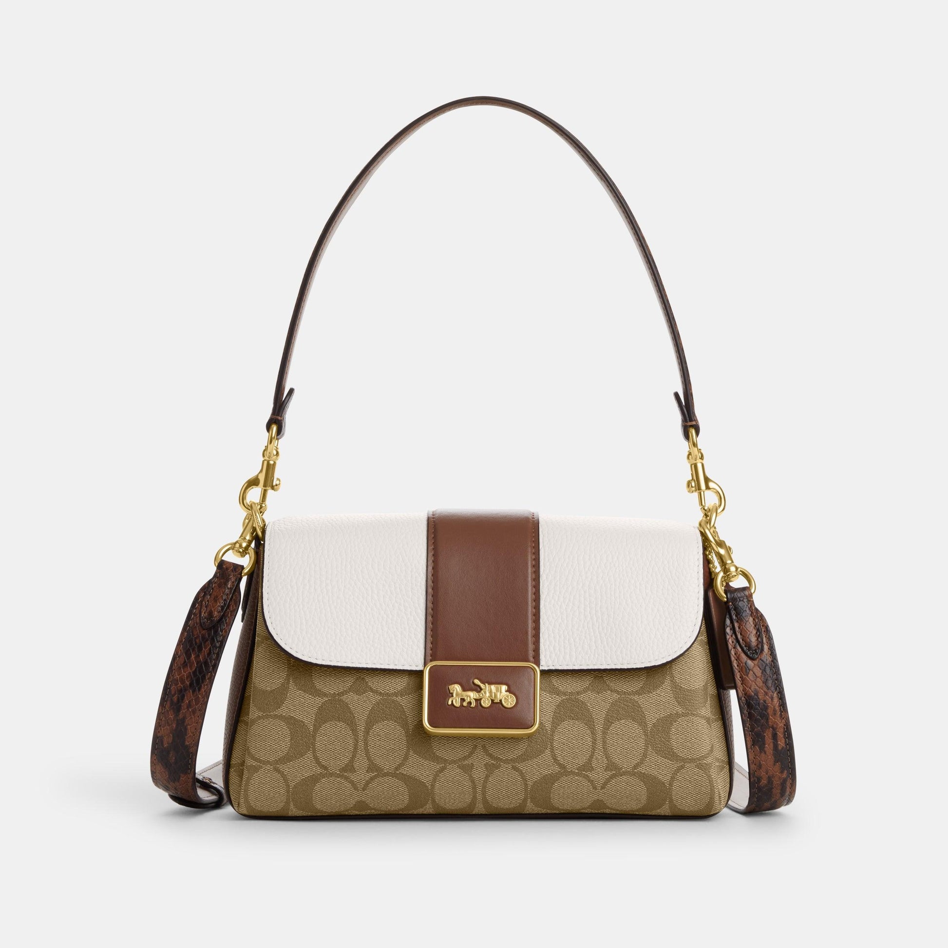 CM751-Grace Shoulder Bag In Signature Canvas-IM/Khaki Chalk Multi