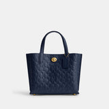CN056-Willow Tote 24 In Signature Leather-B4/Deep Blue