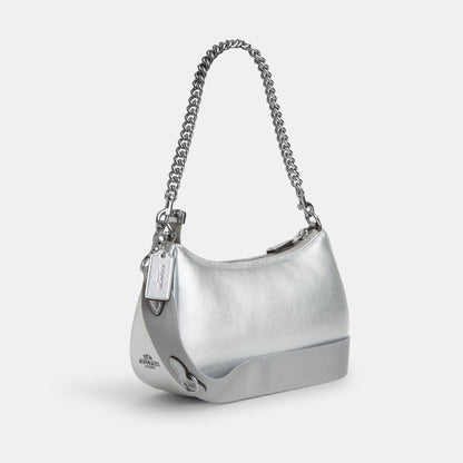 CN435-Teri Shoulder Bag With Signature Quilting-SV/METALLIC SILVER