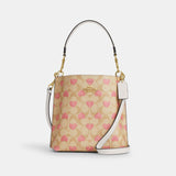 Mollie Bucket Bag 22 In Signature Canvas With Heart Print
