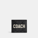 3-In-1 Wallet In Signature Canvas With Coach Graphic-CP280-Charcoal Multi
