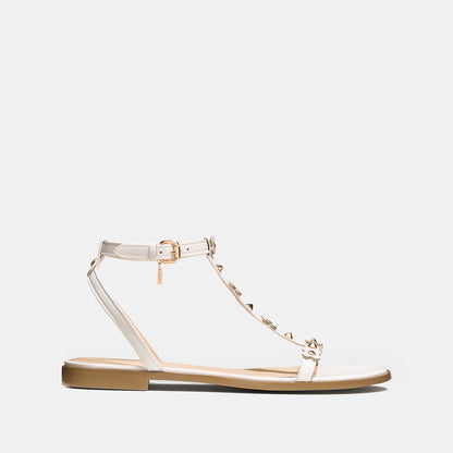 Henriette - Floral Rivets Flat Sandal