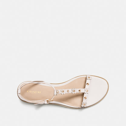 Henriette - Floral Rivets Flat Sandal