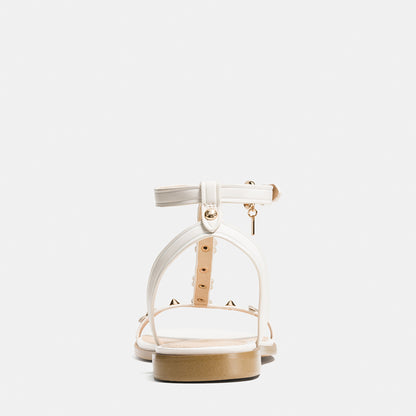 Henriette - Floral Rivets Flat Sandal