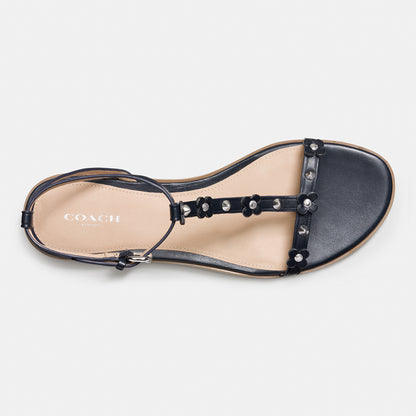 Henriette - Floral Rivets Flat Sandal